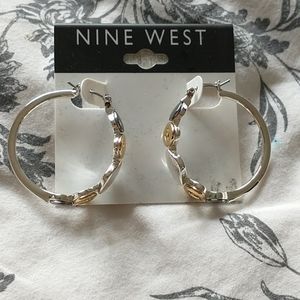 Nine West hoop earrings, NWT, silver, gold tone